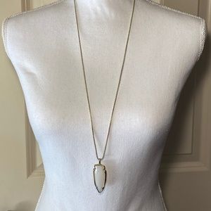 Kendra Scott White Banded Agate Kimmy Necklace